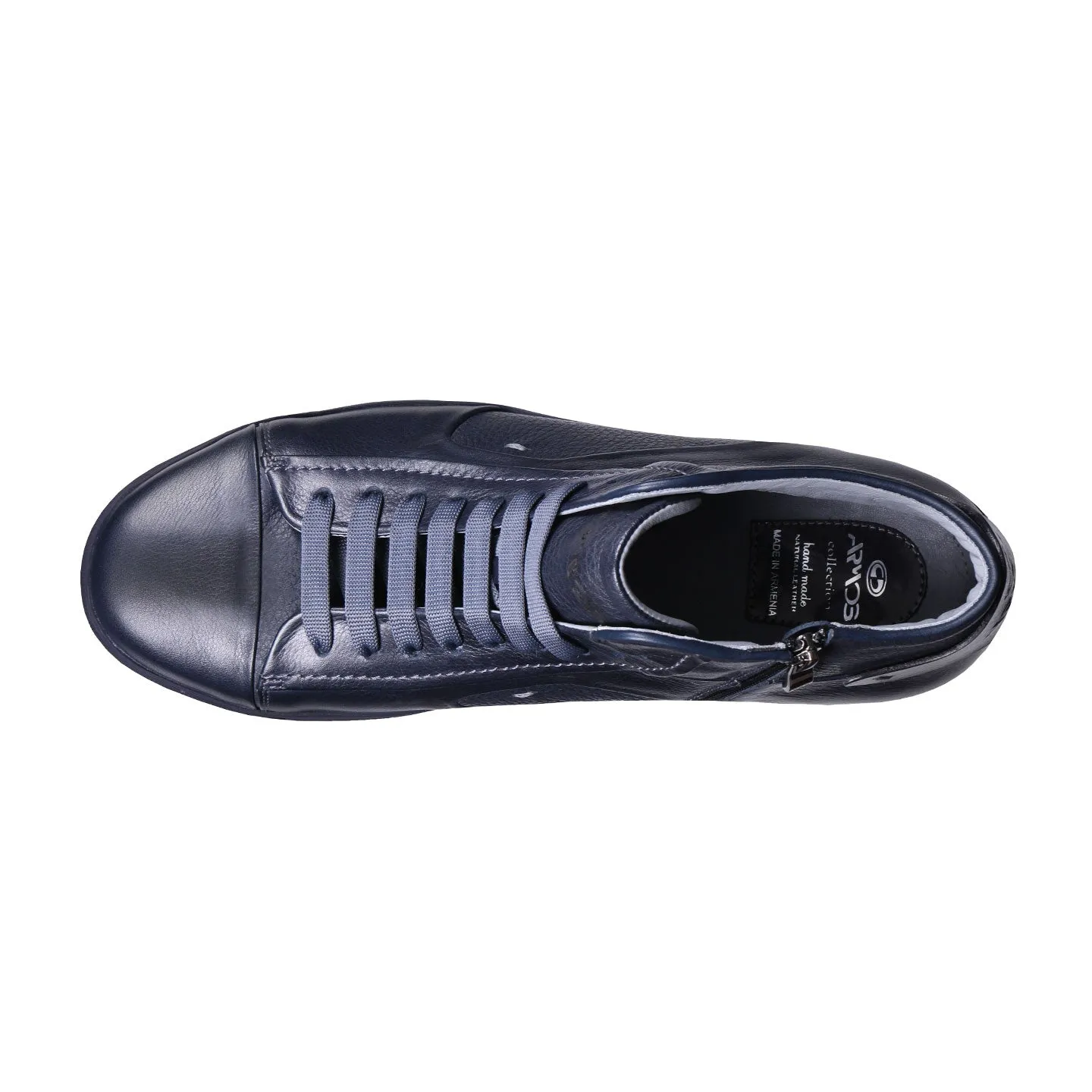 Men's Blue Waxed Leather Ankle Sneaker