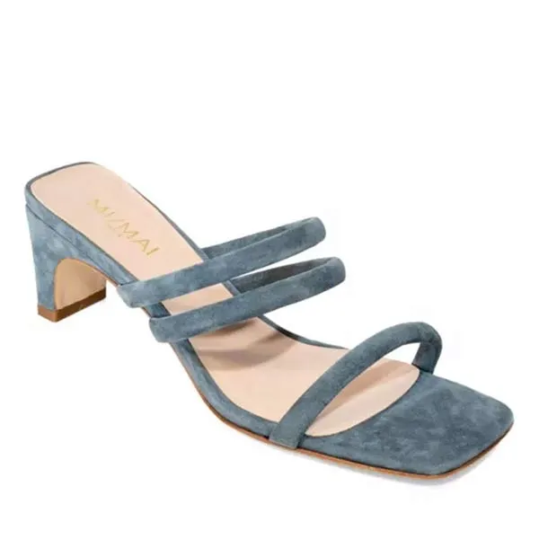 Pia Blue | Suede mules
