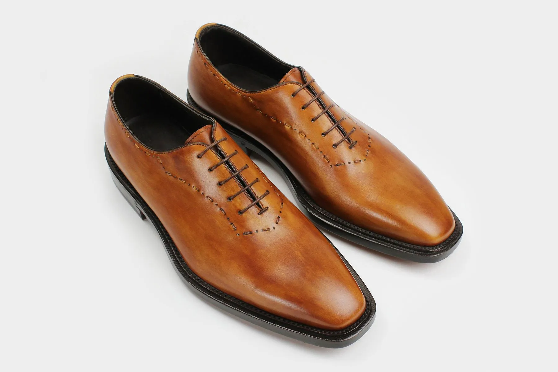 PIETRO • Custom Fitted Bespoke Wholecut Oxford Shoes • BRITISH TAN