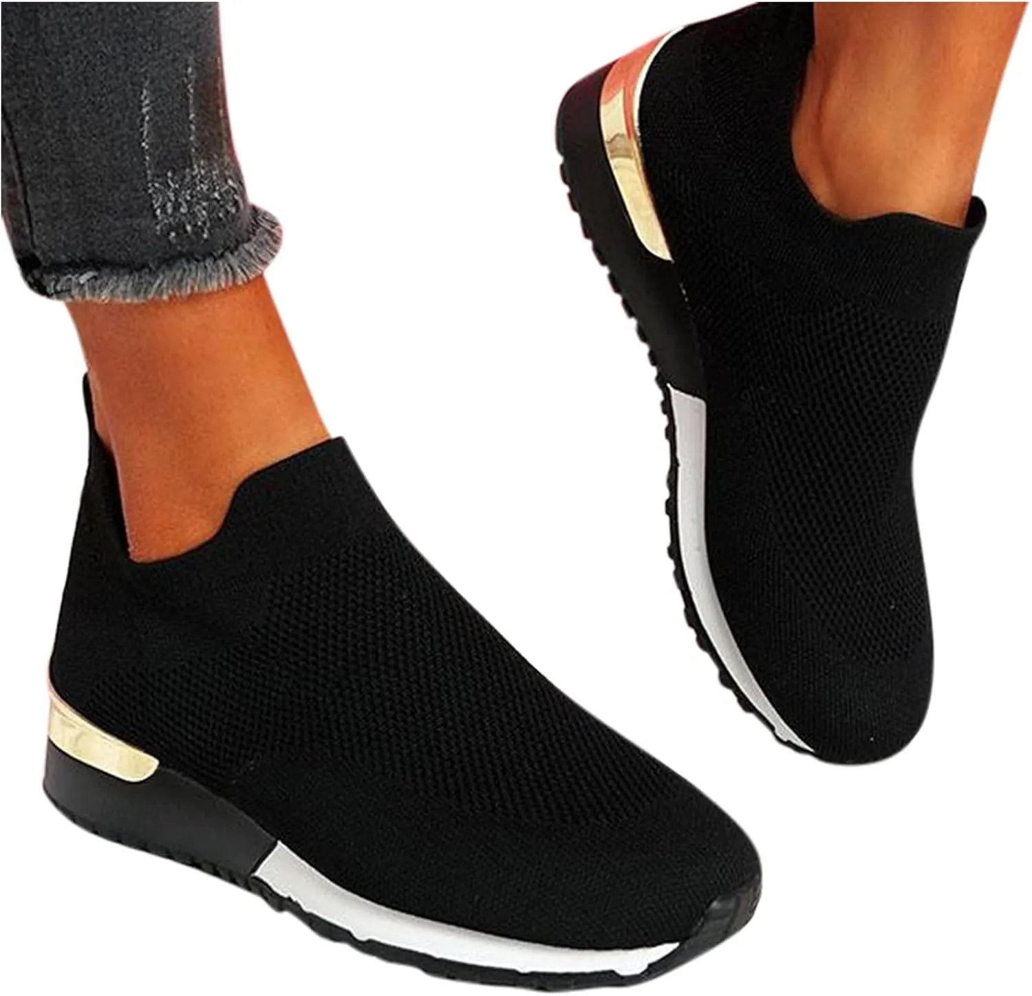 Running Shoes Women Sneakers Tennis Workout Walking Gym Lightweight Casual Shoes Women Loafer Shoes for Women Slip On Sneakers Women Arch Support