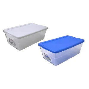 STERILITE Shoe Box with White Lid Plasticware Size 13x8x4 inch Color White Packing 12/Box