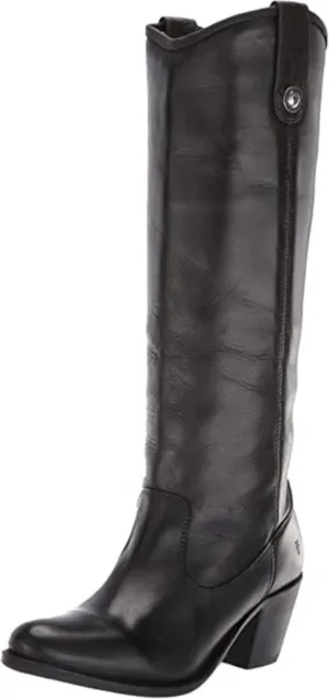 The Frye Company Womens Black Jackie Button Tall Size 8.5 Oiled Leather Boots