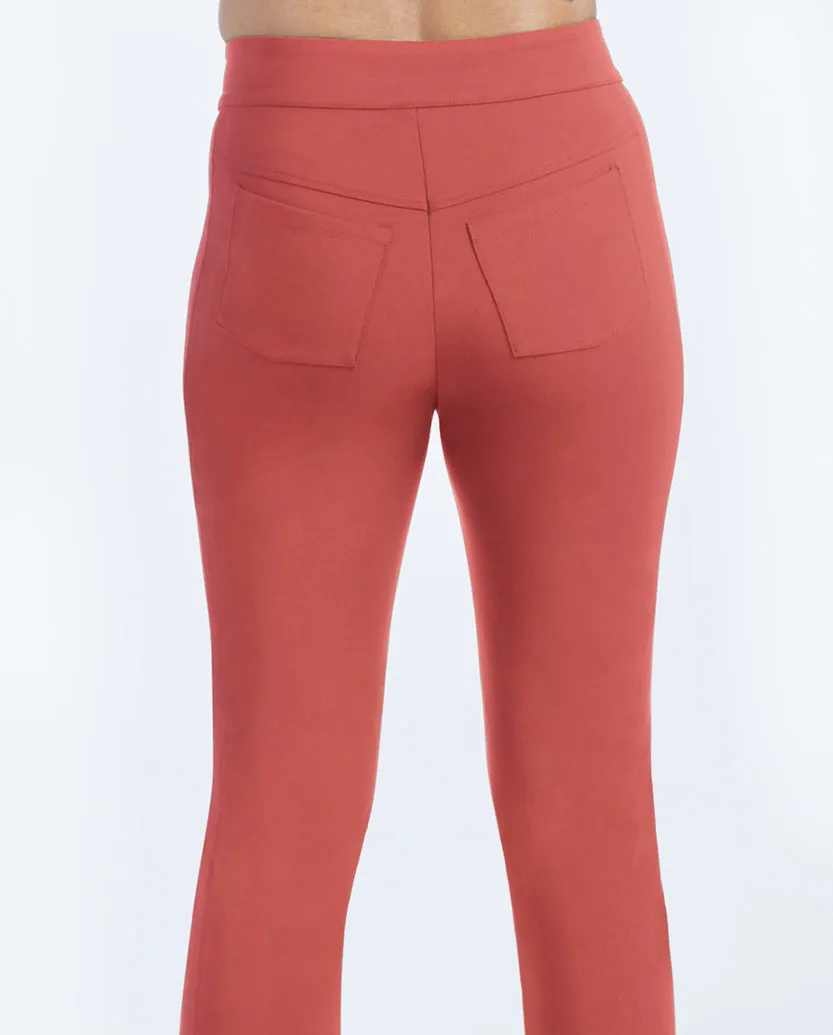 The Multitasking Slit Front Ankle Pant - Terracotta
