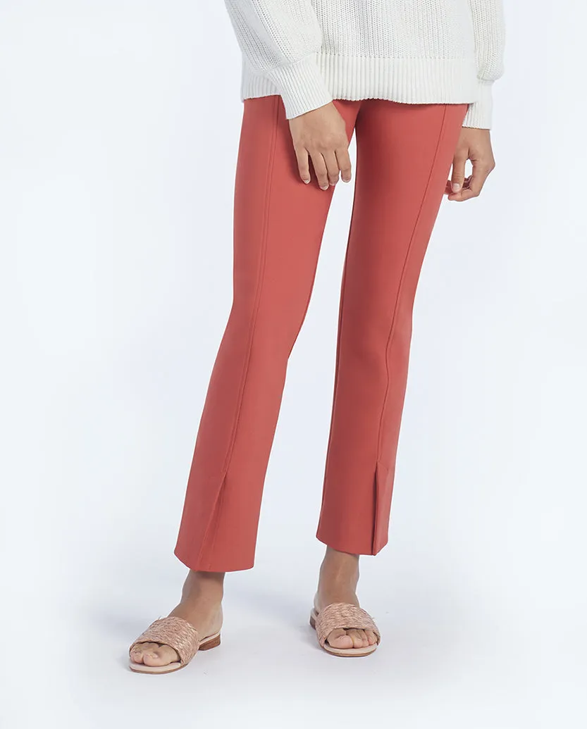The Multitasking Slit Front Ankle Pant - Terracotta
