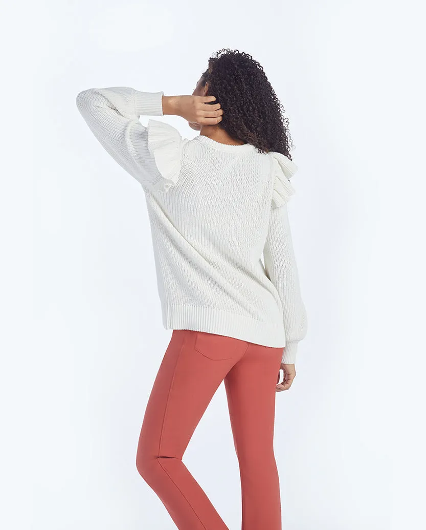 The Multitasking Slit Front Ankle Pant - Terracotta