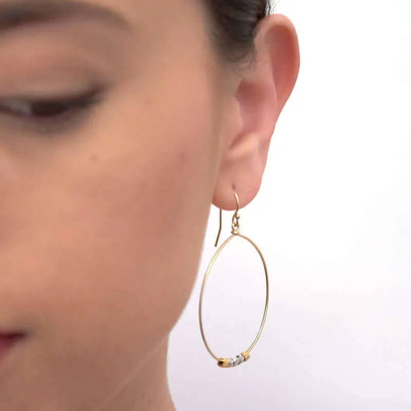 TINY SQUARES HOOP EARRINGS
