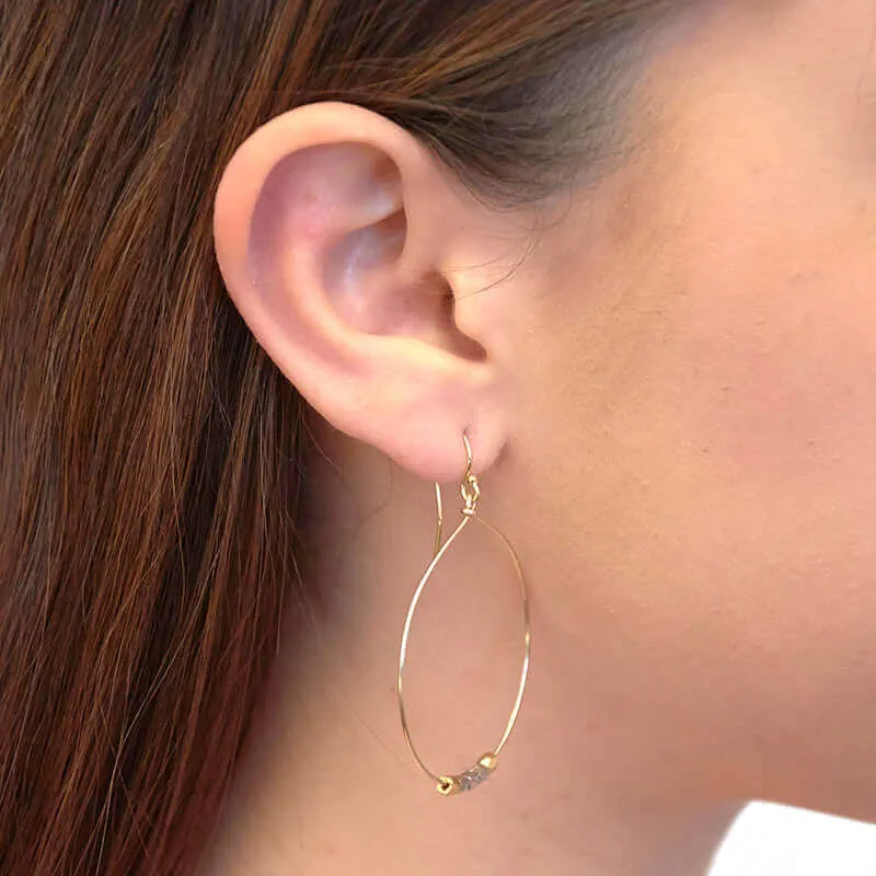 TINY SQUARES HOOP EARRINGS