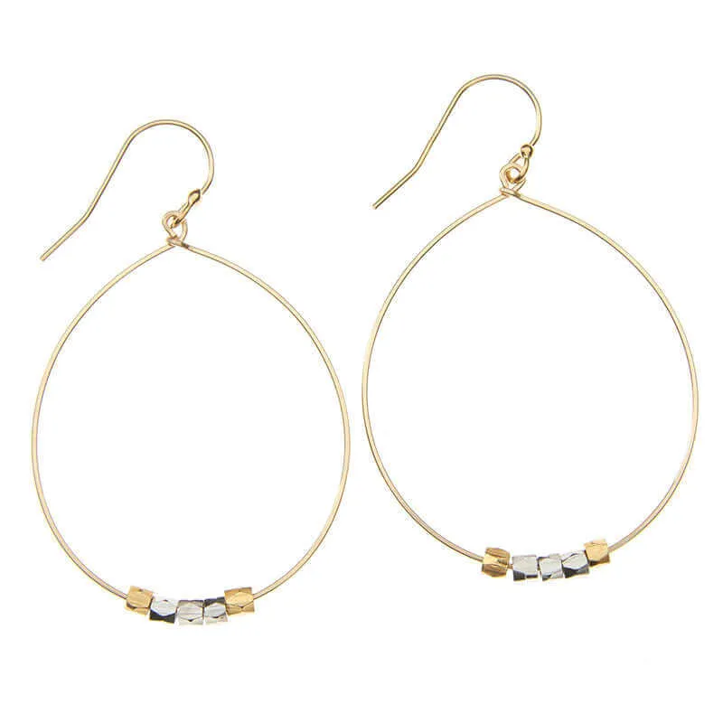 TINY SQUARES HOOP EARRINGS