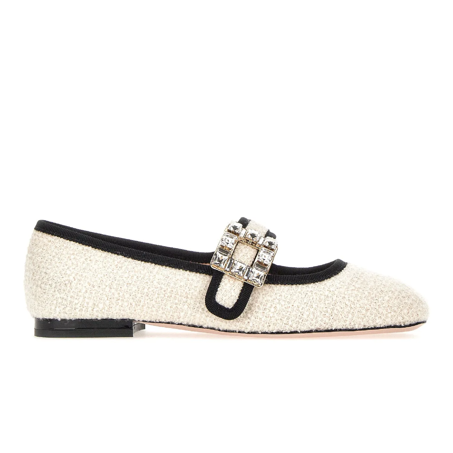 Très Vivier Rhinestone Buckle Babies Ballerinas