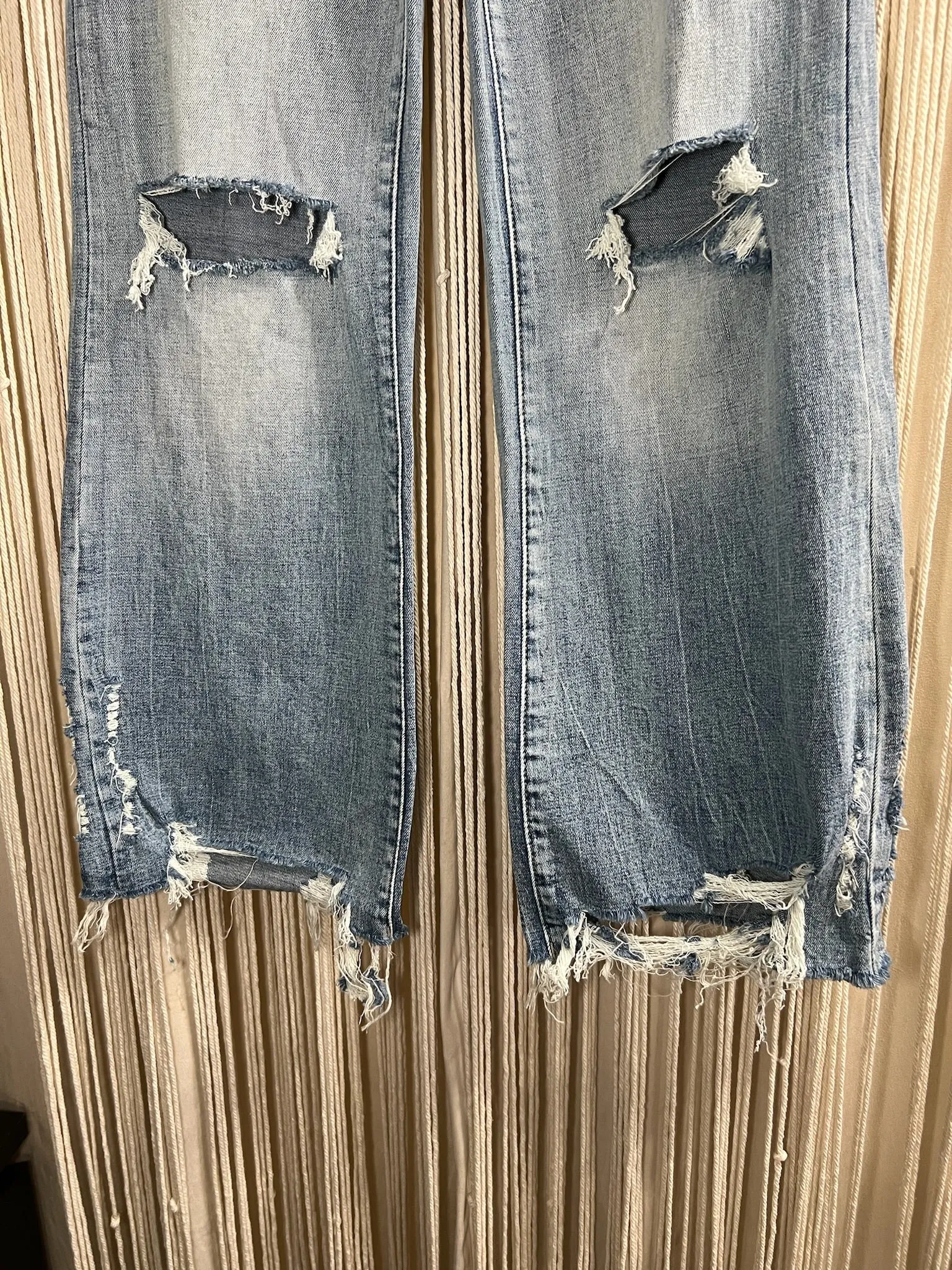 Vintage High Rise Distressed Flare Jeans