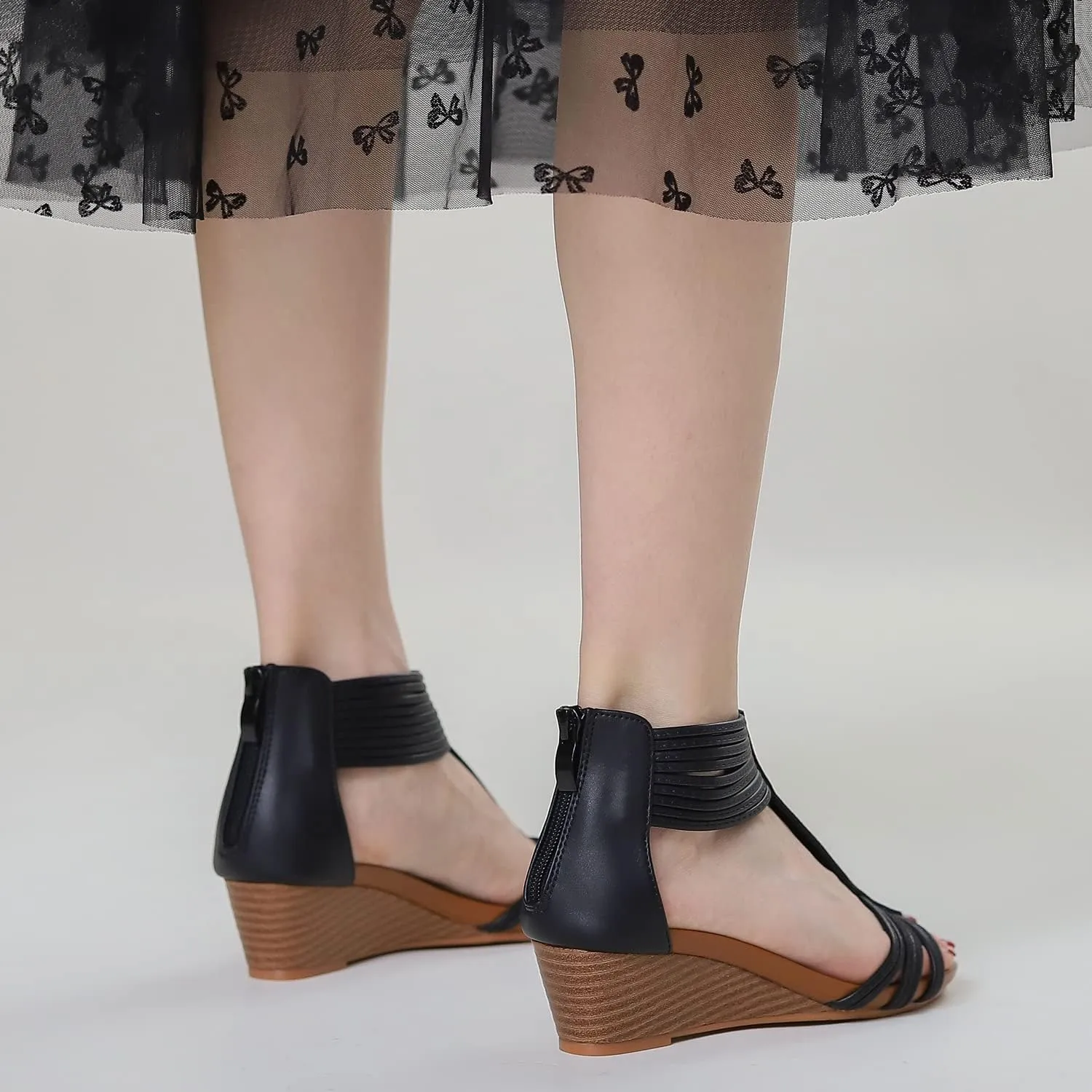 Wedge Sandals for Women Bohemia Open Toe Casual Summer Womens Sandals Roman High Heel Dressy Womens Beach Shoes