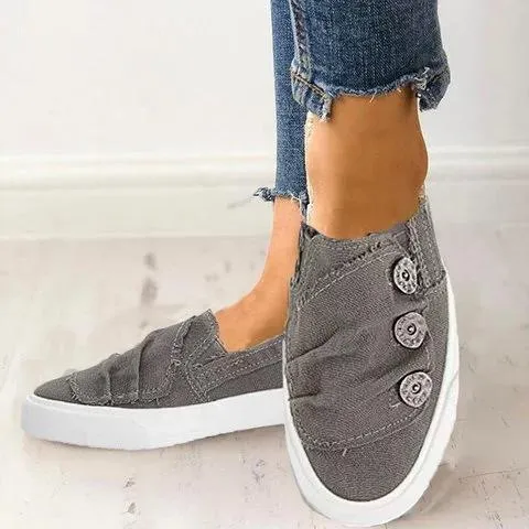 Women Casual Button Comfy Sneaker