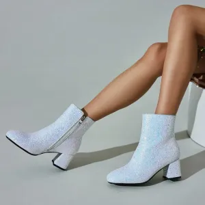 Women'S Sequin Glitter Ankle Boots