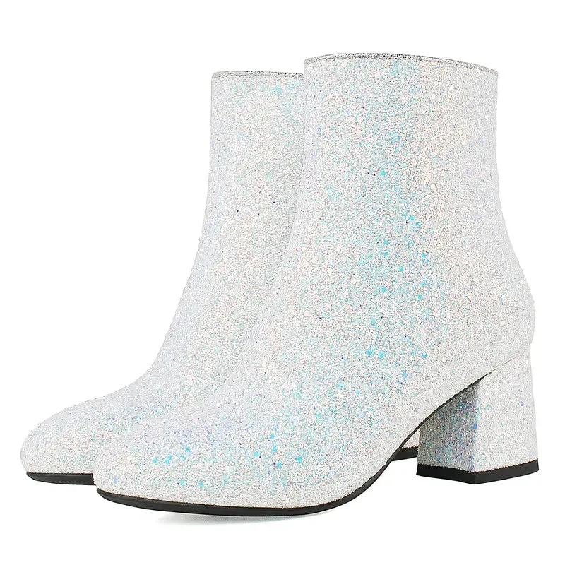 Women'S Sequin Glitter Ankle Boots